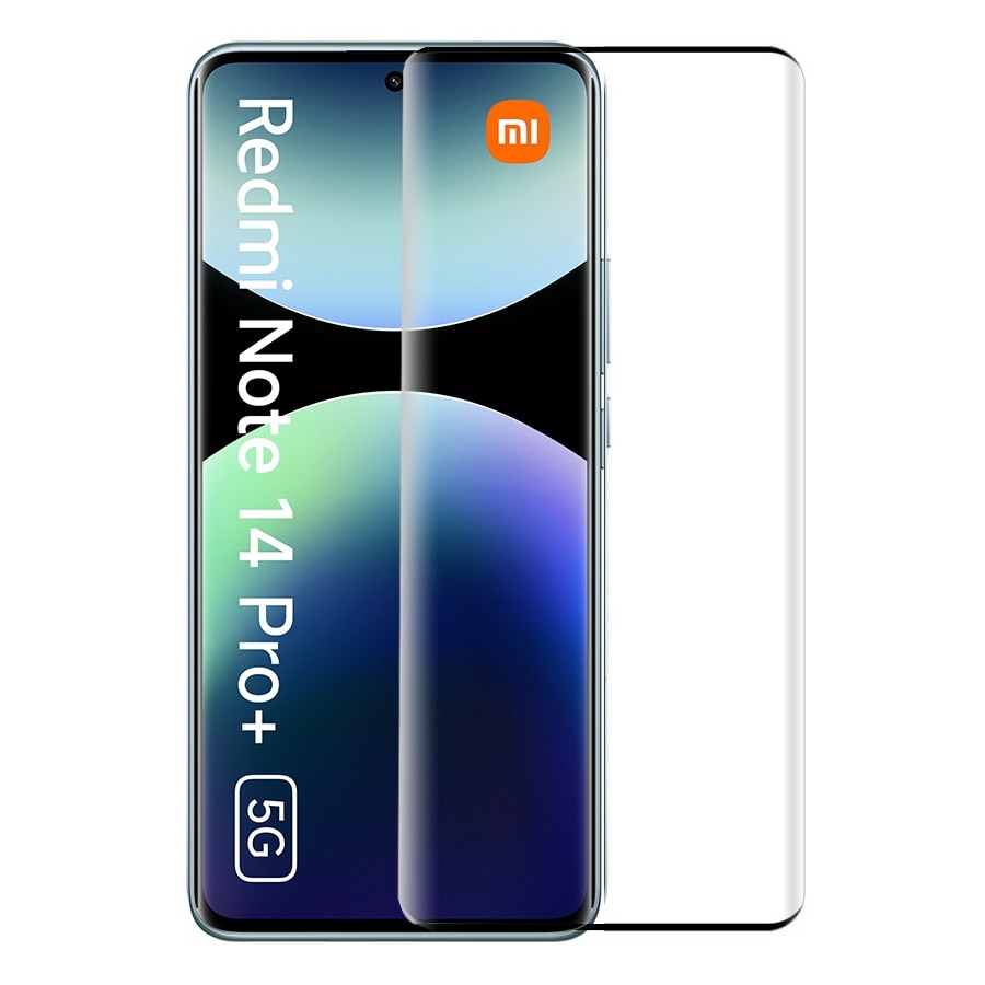 Folie protectie ENKAY pentru Xiaomi Redmi Note 14 Pro+ 5G, neagra, set instalare, 9H, 2.5D