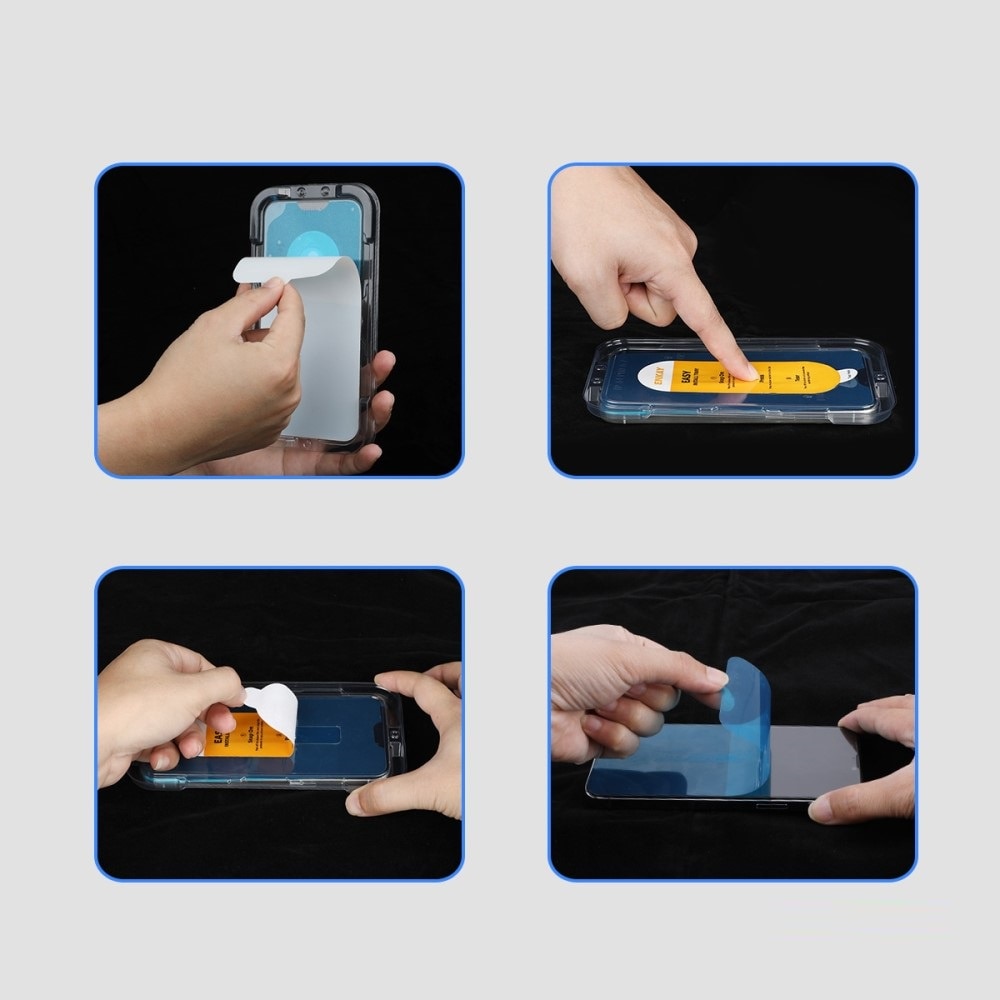 Folie protectie ENKAY pentru Xiaomi Redmi Note 14 Pro+ 5G, neagra, set instalare, 9H, 2.5D