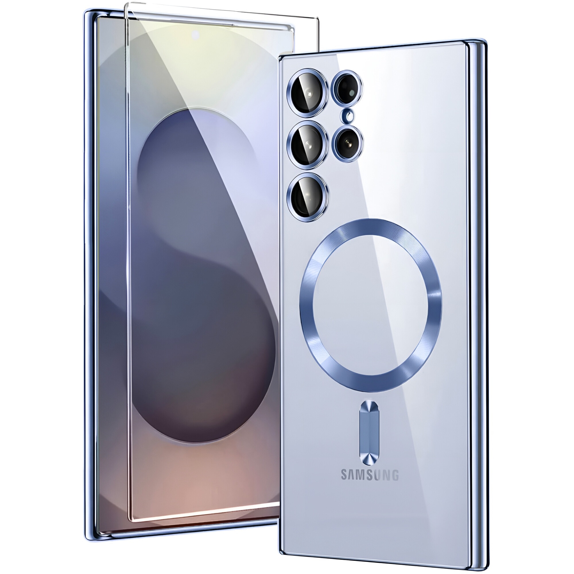 Husa pentru Samsung Galaxy S25 Ultra, Electro MagSafe, granat, TPU elastic, protectie camera + Sticla de protectie 0.3mm