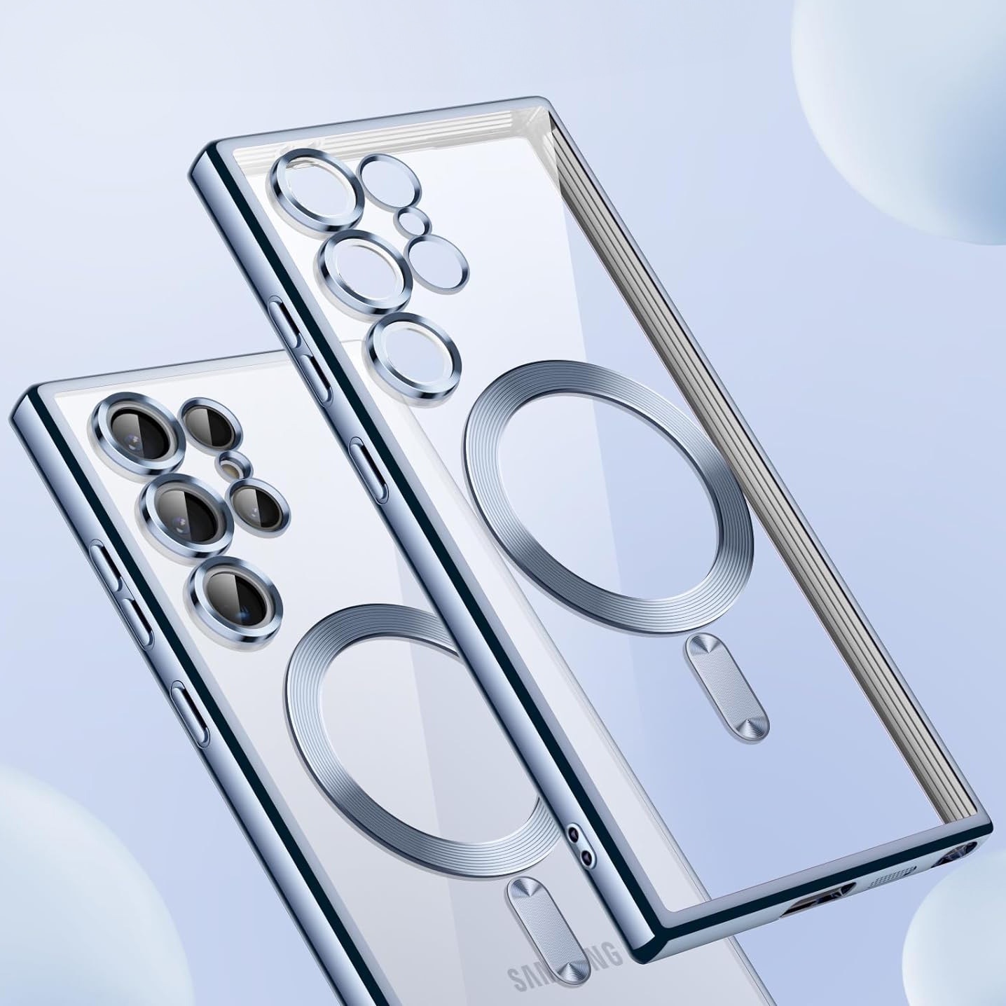 Husa pentru Samsung Galaxy S25 Ultra, Electro MagSafe, granat, TPU elastic, protectie camera + Sticla de protectie 0.3mm