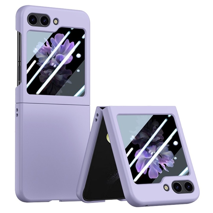 Etui Samsung Galaxy Z Flip6 5G, PC Case, violet, ultra subtire, cu sticla securizata