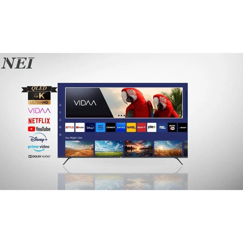 Televizor 4KUHD QLED SMART VIDAA NEI 65NE7901, 165 cm, Clasa F, Borderless, Negru