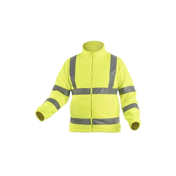 Jacheta de lucru, Hogert, fleece galben, 2 buzunare, 100% poliester, M