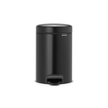 Cos de gunoi din inox, cu pedala, 3 l, negru, NewIcon, Brabantia Cos de gunoi din inox, cu pedala, 3 l, negru, NewIcon, Brabantia