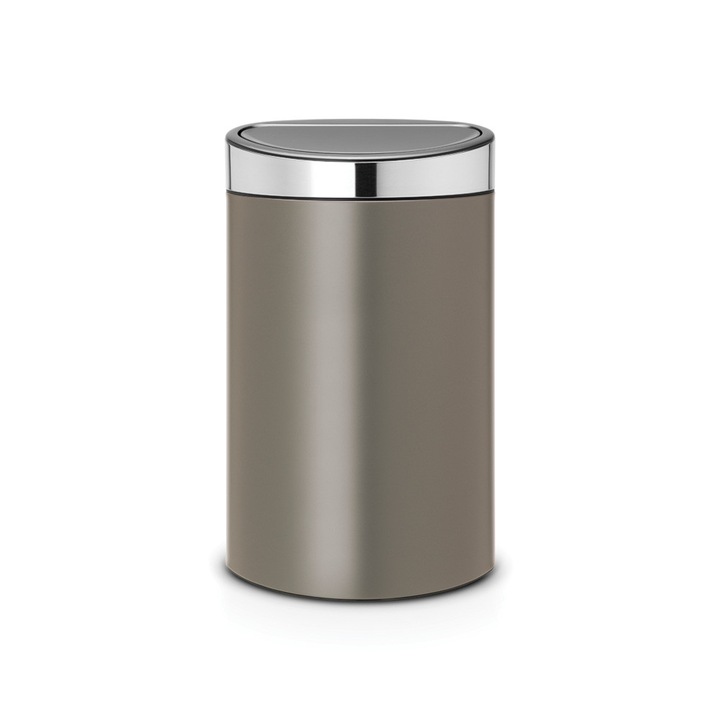 Cos de gunoi din inox platinat mat, 40 l, Touch, Brabantia
