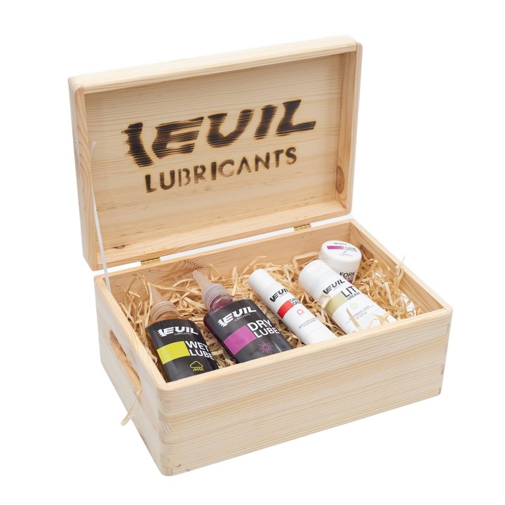 Set de intretinere pentru biciclete EVIL LUBRICANTS, Standard BOX, 5 produse, multicolor