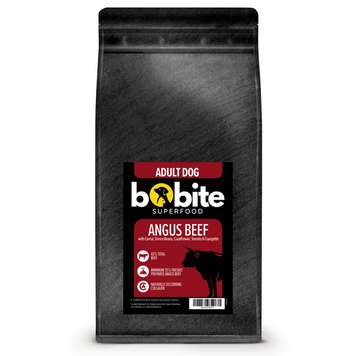 Bobite Superfood Adult – Vita Angus, hrana uscata superpremium caini fara cereale, 12 kg