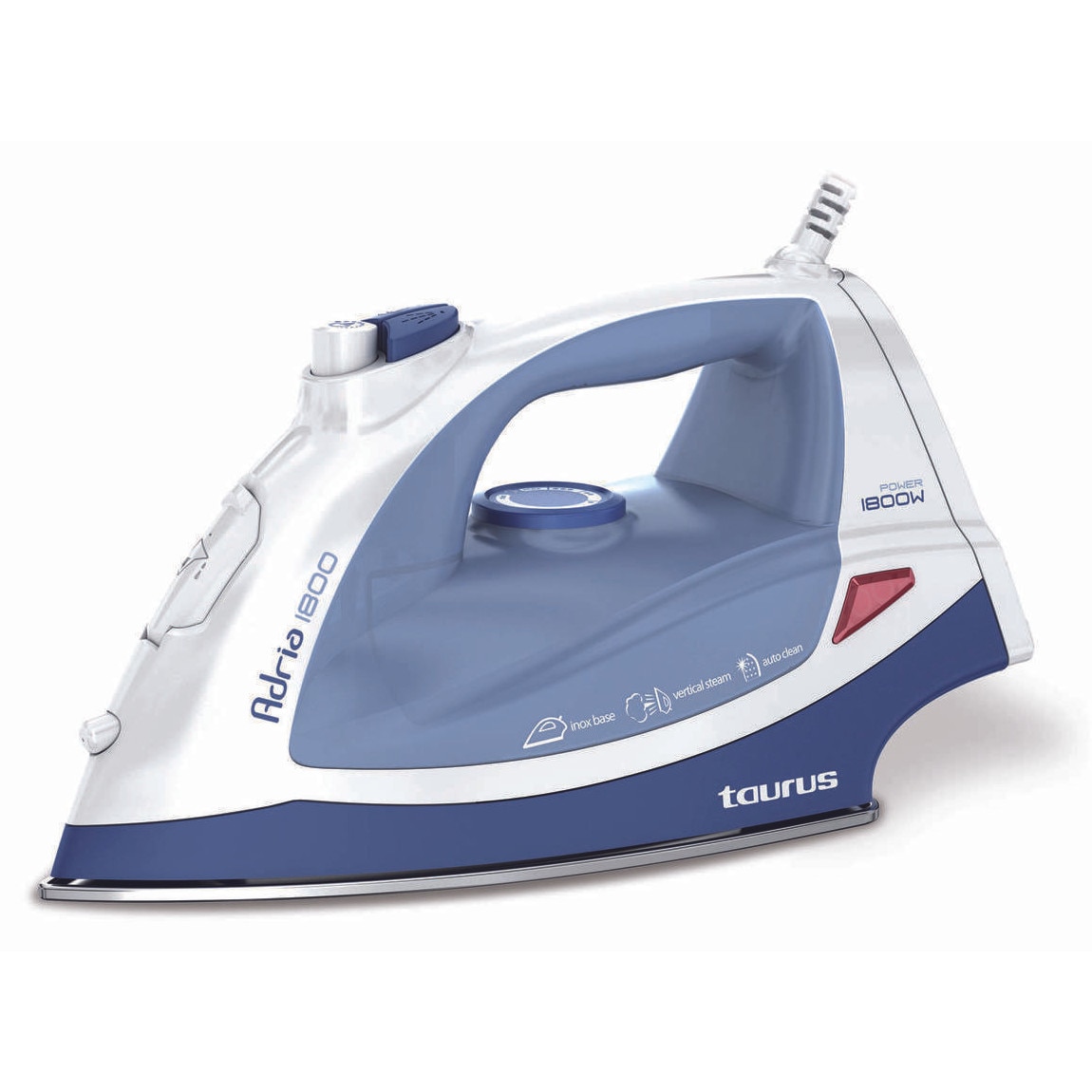 Fier De Calcat, Tiravis®, Taurus®, Adria 1800, Fier De Calcat Cu Aburi 1800W, Fier De Calcat Cu Aburi Cu Talpa Inox Supergliding, Calcare Verticala, Termostat Reglabil, Sistem Anti-Picurare, Debit Abur 45 G Min, Albastru