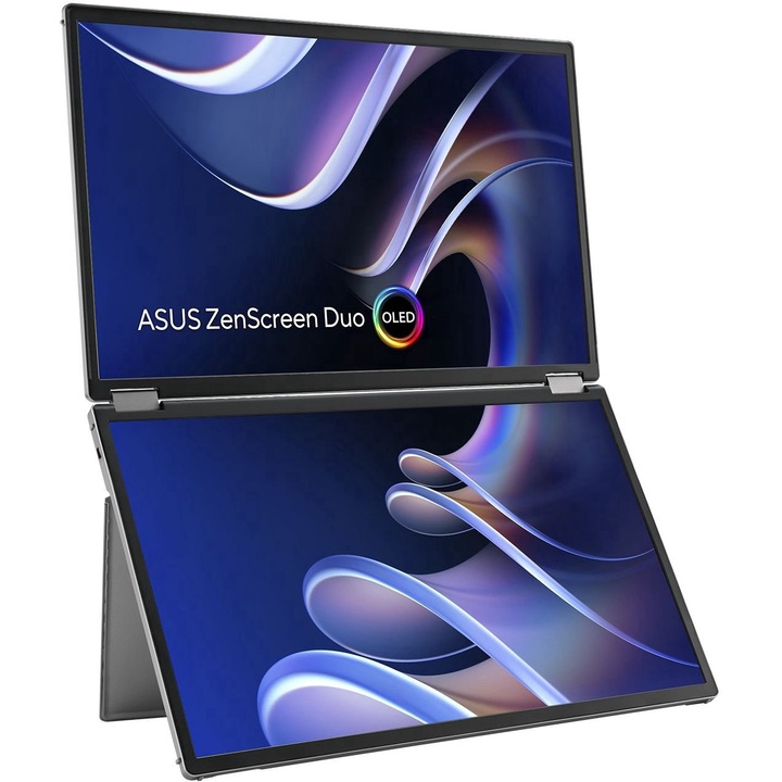 ASUS ZenScreen Duo OLED MQ149CD monitor, 14", OLED, OLED, 1920 x 1200, 2 x USB Type-C DisplayPort funkcióval, 1 x mini HDMI