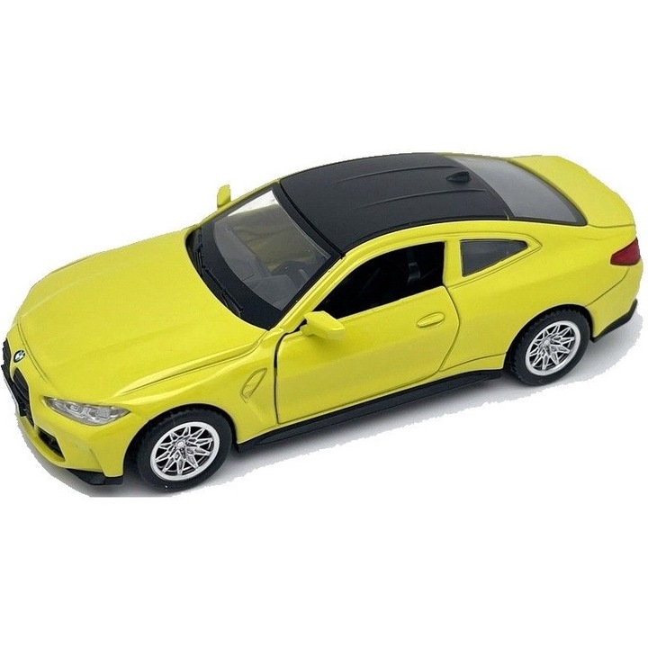 Masinuta, MSZ, BMW M4 G82, scara 1:44, Galben
