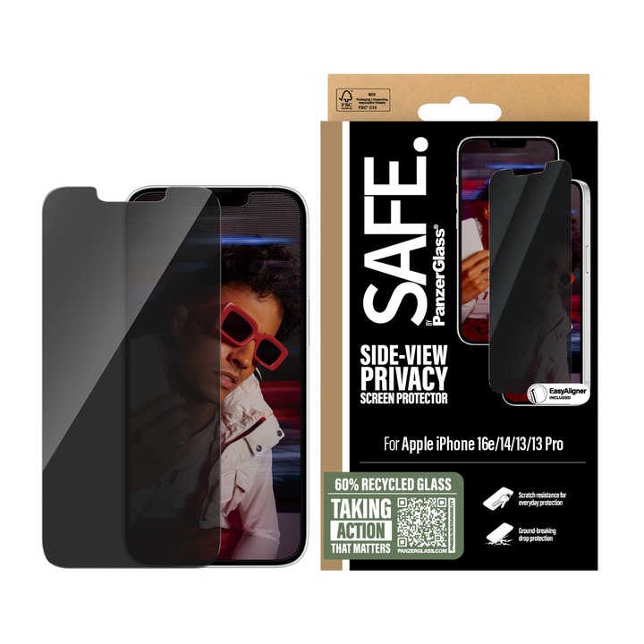 Protector de sticla Sigur pentru Apple Iphone 16E, 14, 13, 13 Pro, UWF, Confidentialitate