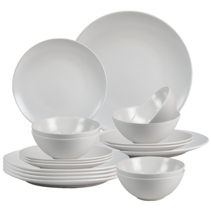 Set farfurii 18 piese, pentru 6 persoane, Snow white, Alb Arctic Mat