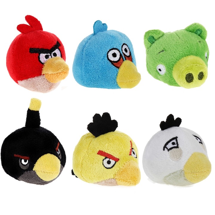 Плюшени Angry Birds за пръстчета 888015-6P, Комплект 6 броя, 6-7см, Многоцветен