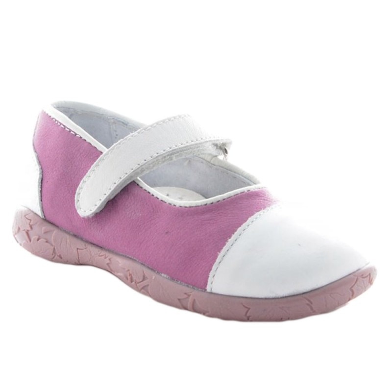 Pantofi fete piele Truffi roz alb