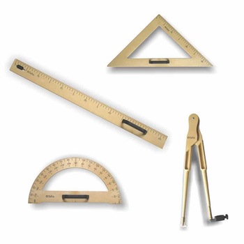 Set geometrie cu 5 instrumente de dimensiuni mari pentru tabla si planseta FARA Set geometrie cu 5 instrumente de dimensiuni mari pentru tabla si planseta FARA