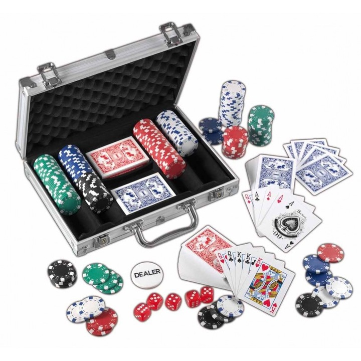 Set Poker 200 jetoane in geanta metalica - Happy People