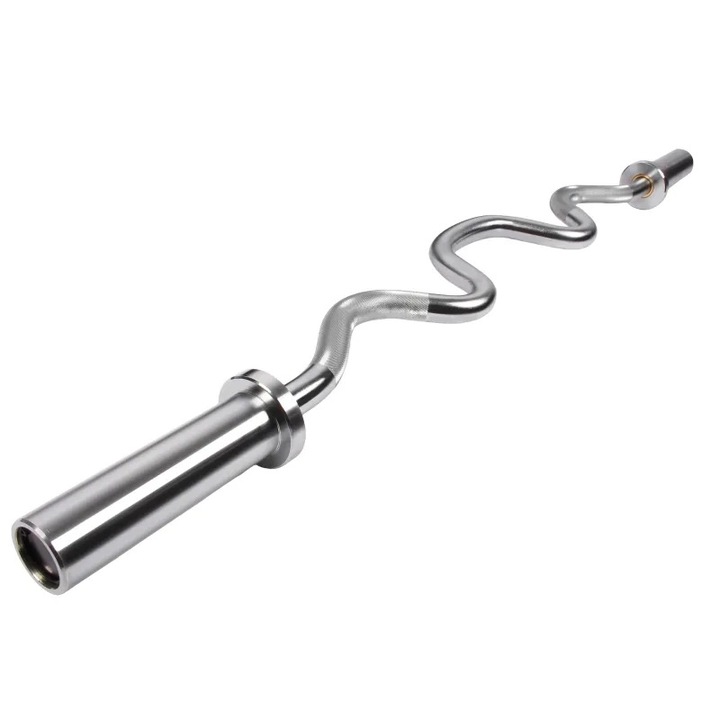 Bara olimpica, Zoco Body Fit®, pentru triceps, cu diametrul de incarcare 50mm, lungime 122cm, Crom