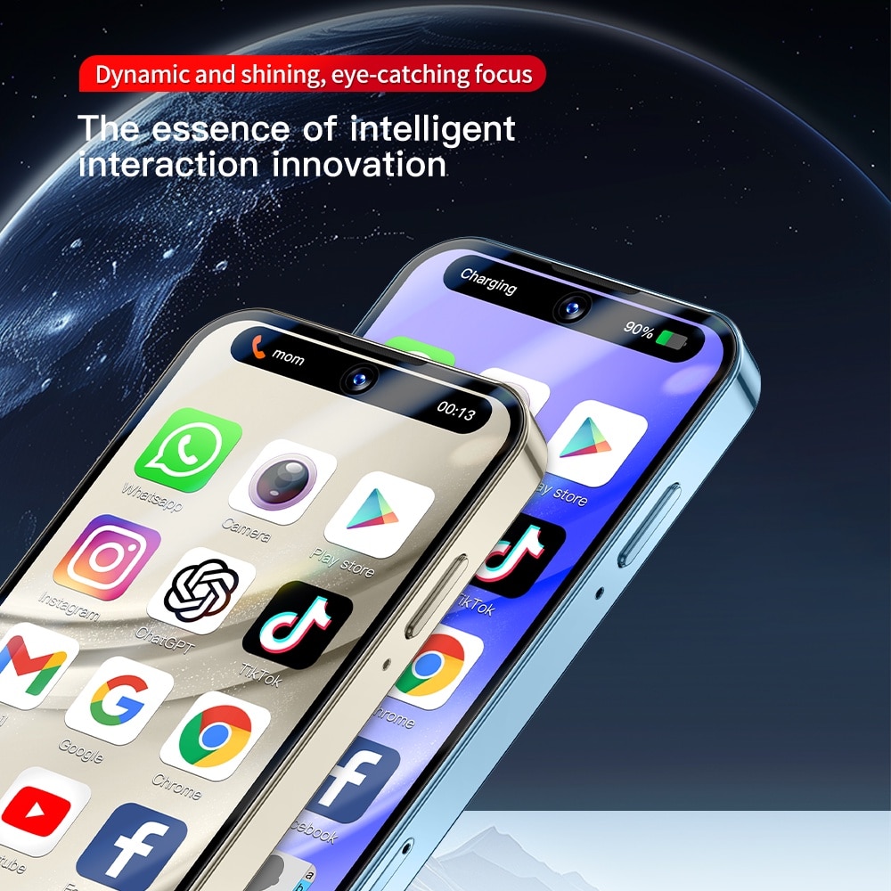 SOYES XS19 Pro 3GB RAM 32GB ROM 3.88 Inch Mini telefon mobil 4G Android 12 Bej