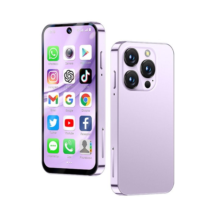 Смартфон SOYES XS19 Pro, 3GB RAM, 32GB ROM, 3,88 инча Mini 4G, Android 12, Лилав