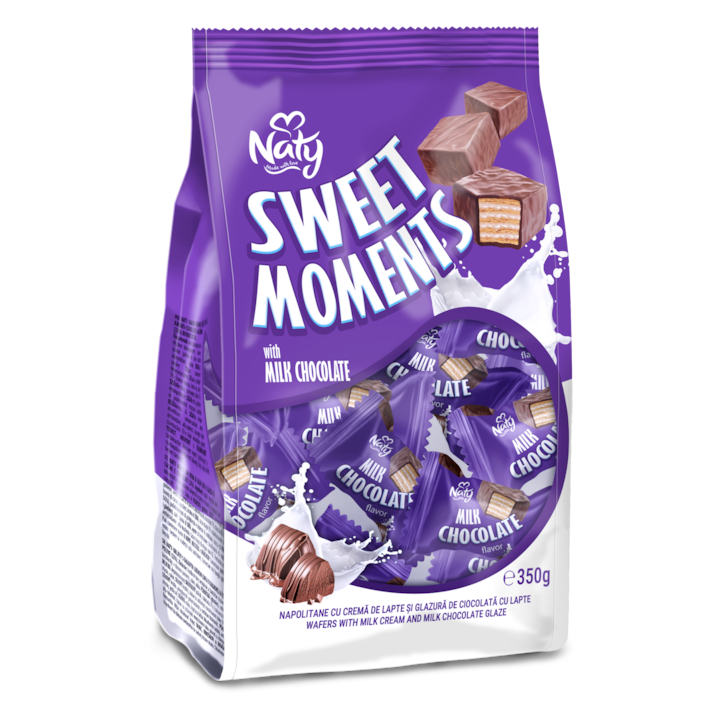 Napolitane cu crema de lapte Naty Sweet Moments 350gr