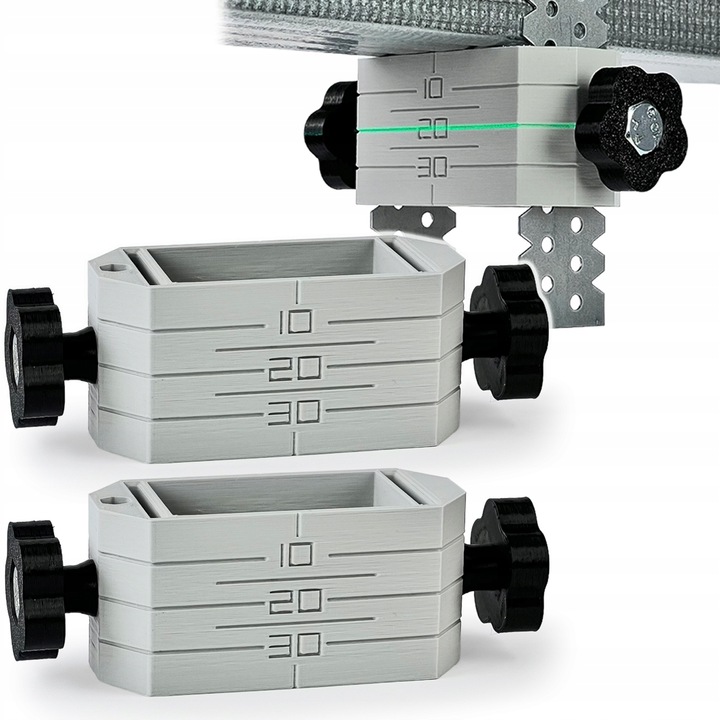 Set 2 x Suport de nivelare pentru tavan suspendat CD60, KAJAWIS, dimensiuni 40x120mm, culoare gri deschis