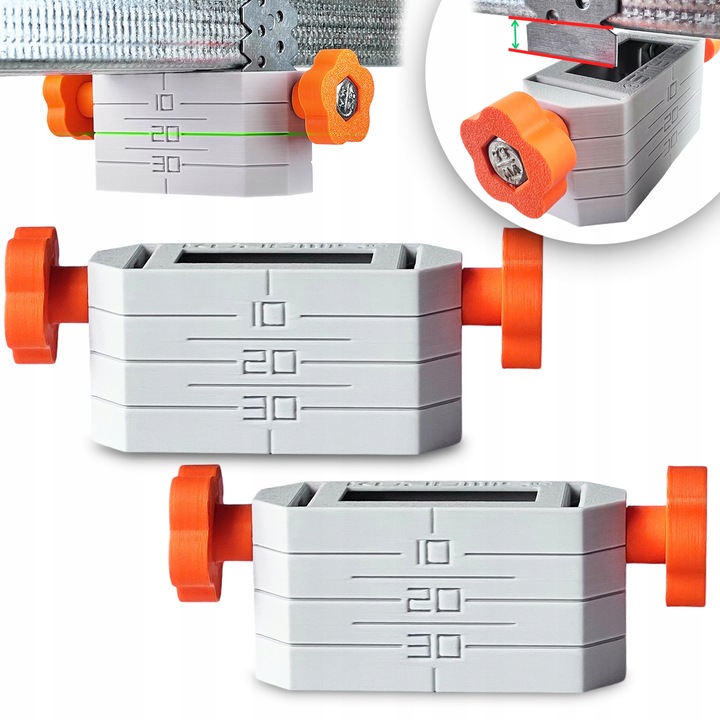 Комплект от 2 аксесоара за позициониране на окачен таван KAJAWIS, система SHORT GRIP, 47x120mm, светло сив