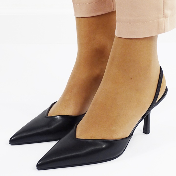 Pantofi negri eleganti DA-210 04 16648, Negru