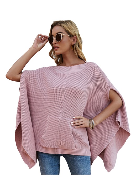 Pulóver, kötöttáru, rózsaszín