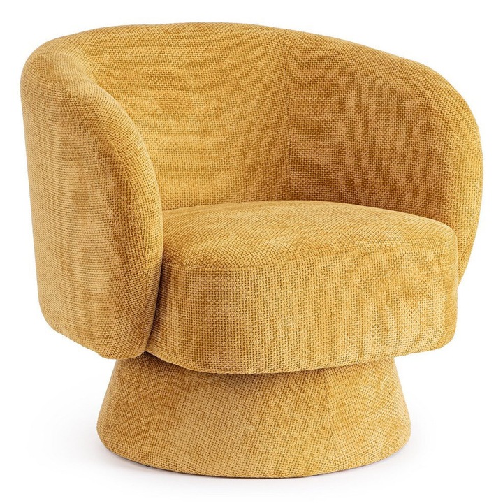Julienn mustársárga textil fotel 78x81x77 cm