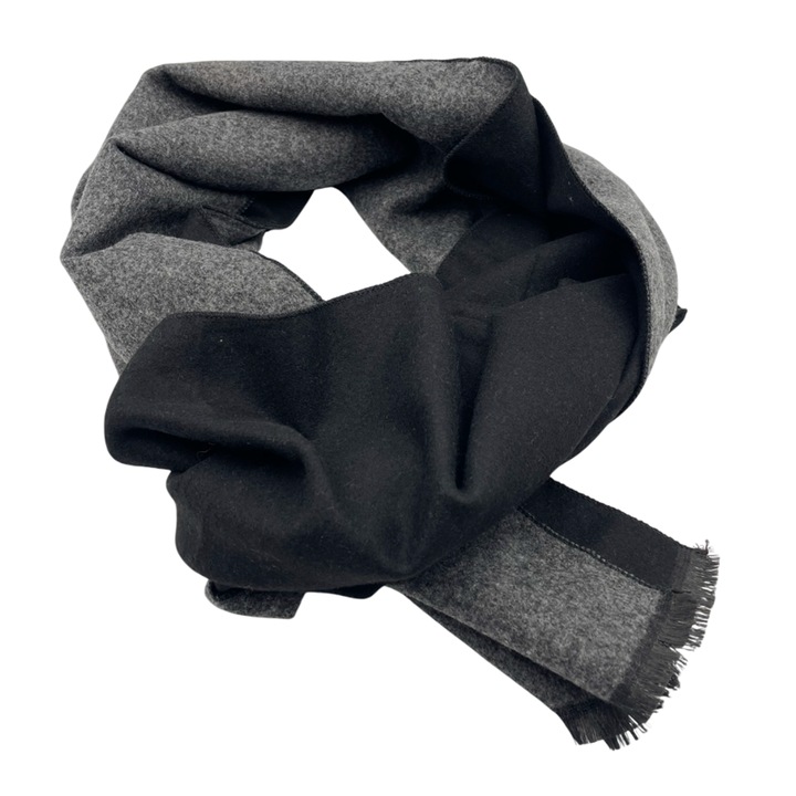 Esarfa barbati Cashmere DOUGLAS, Negru/ Gri inchis