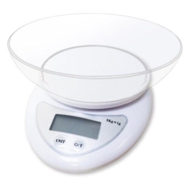Konyhai mérleg tálal, Űrtartalom 5 kg