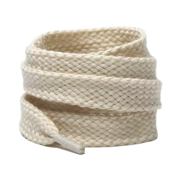 Sireturi bumbac crem late, set 2 bucati, 12mm x 140cm