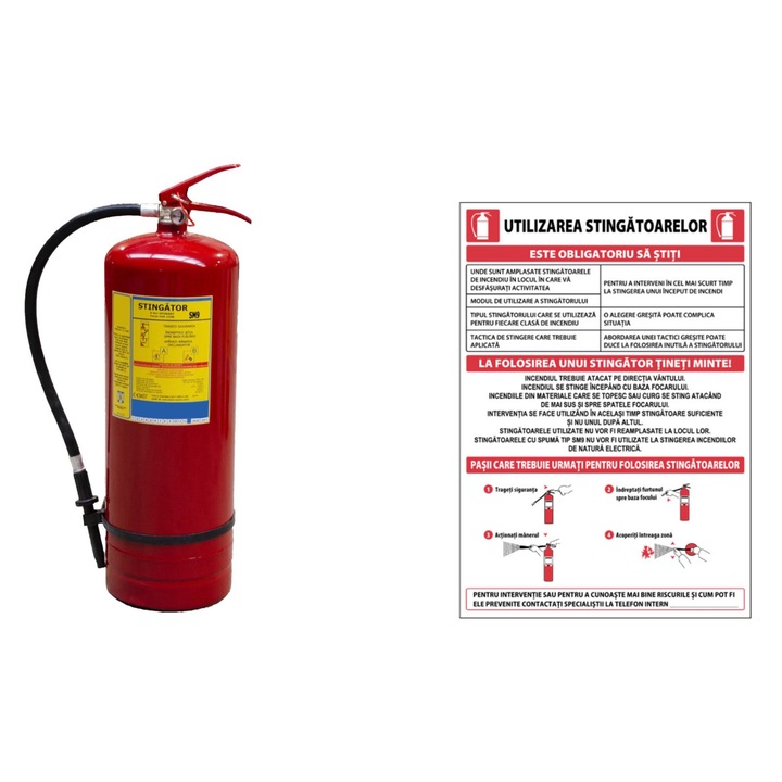Pachet Stingator SM9 + Autocolant Utilizarea Stingatoarelor A5