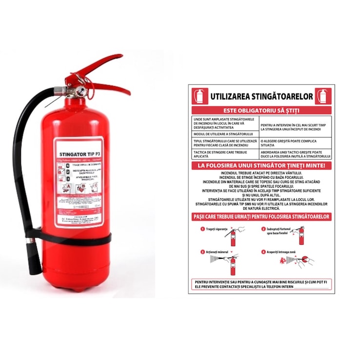 Pachet Stingator P3 + Autocolant Utilizarea Stingatoarelor A5
