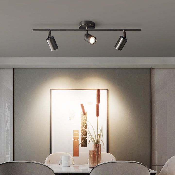 Aplica Spot LED cu bec GU10 30W Culoare negru lumina rece trandafi led AP705-3BK