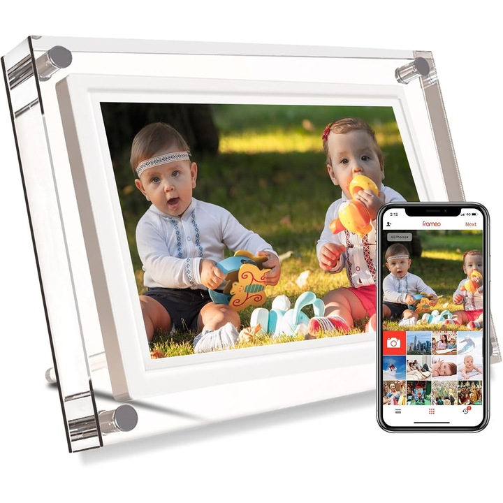 Цифрова фоторамка, WALALLA, 10.1 инча, 32GB, IPS сензорен екран, прозрачен мат