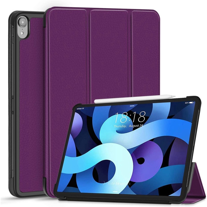 iPad Air 4 tok, TNP, bőr, Sleep/Wake funkcióval, vékony és könnyű, lila