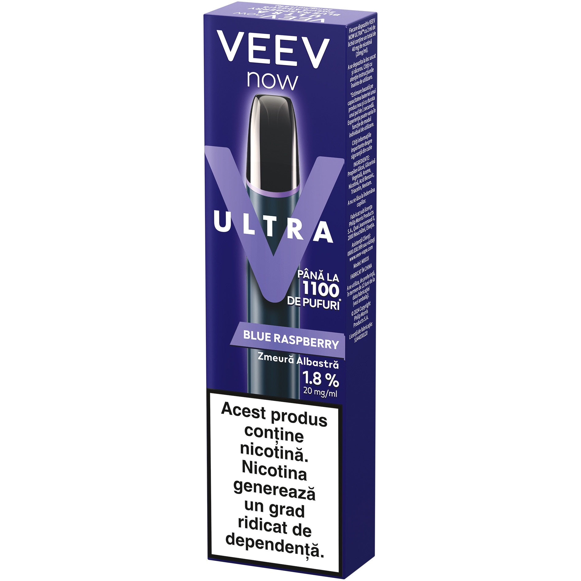 Tigara electronica Veev Now Ultra, Blue Raspberry, disposable, 1.8% ...