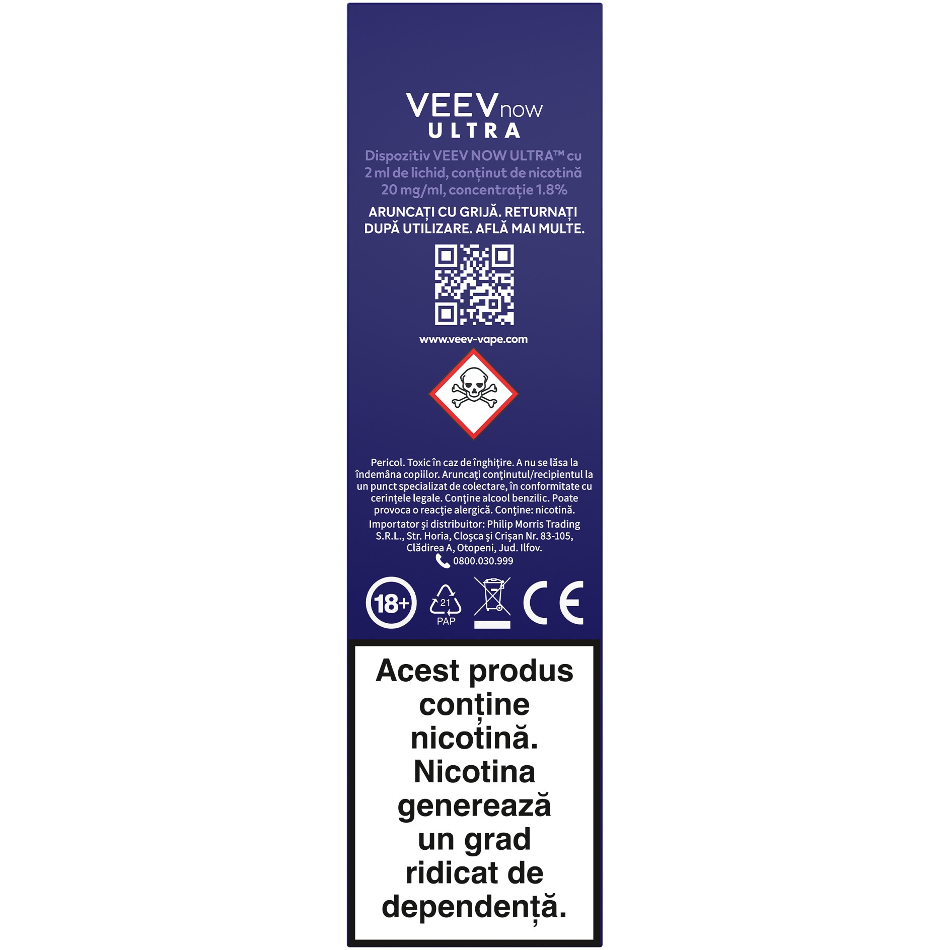 Tigara electronica Veev Now Ultra, Blue Raspberry, disposable, 1.8% ...