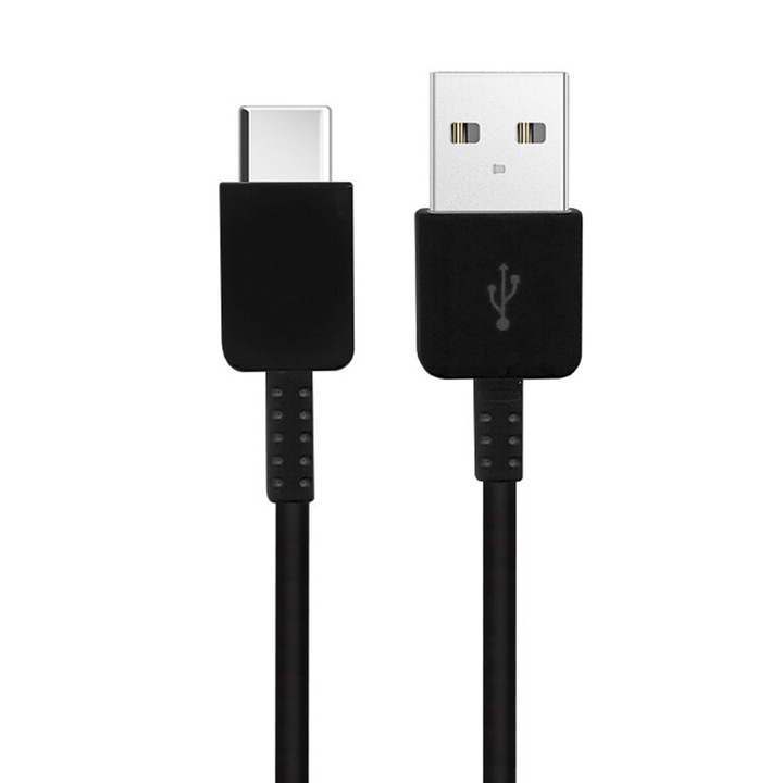 Samsung USB A към USB Type-C кабел за данни и зареждане, 2,4 A, дълъг 1,2 м, черен