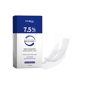 Benzi pentru albirea dintilor, ORALHOE, 7 bucati, 7.5% nano hydroxyapatite, menta