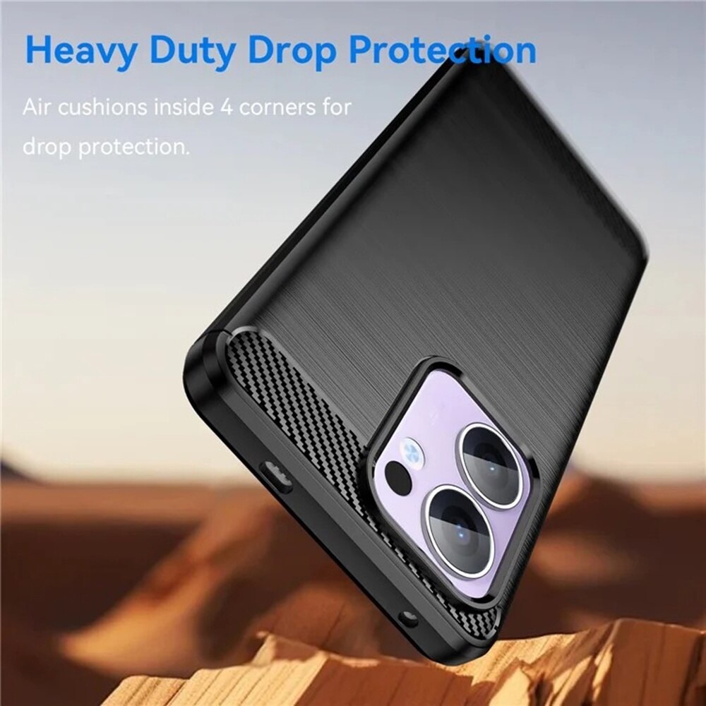Husa pentru Oppo Reno 13 Carbon Liquid Silicone Negru denim