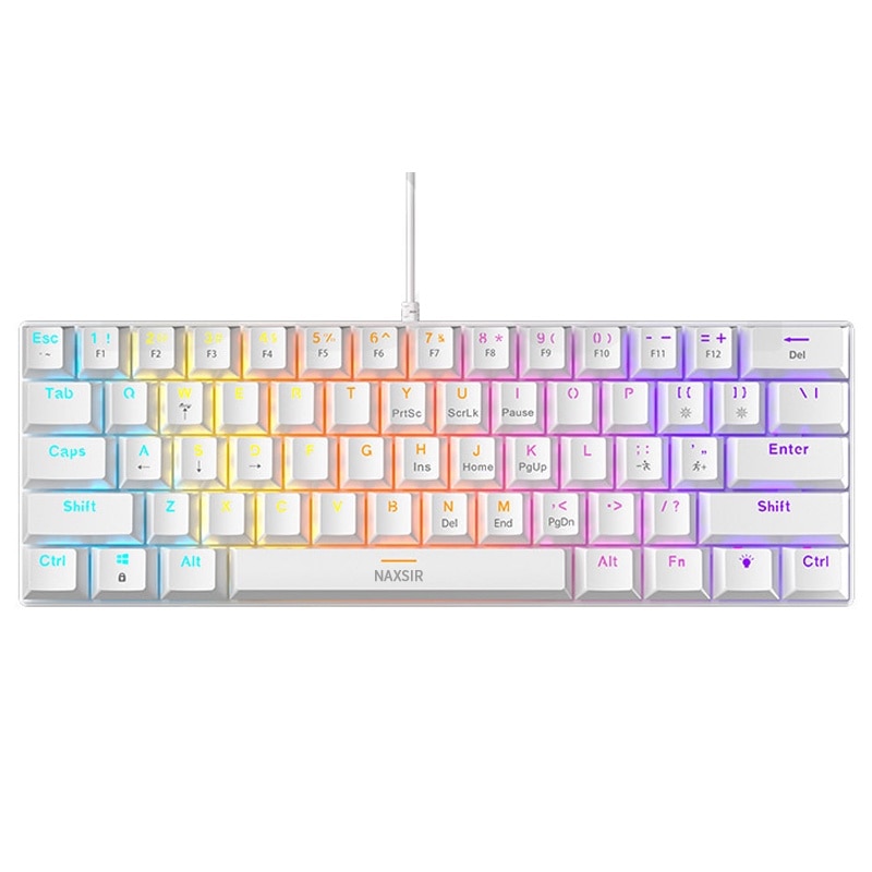Tastatura Mecanica Gaming NAXSIR, 60%, iluminare RGB, 61 taste