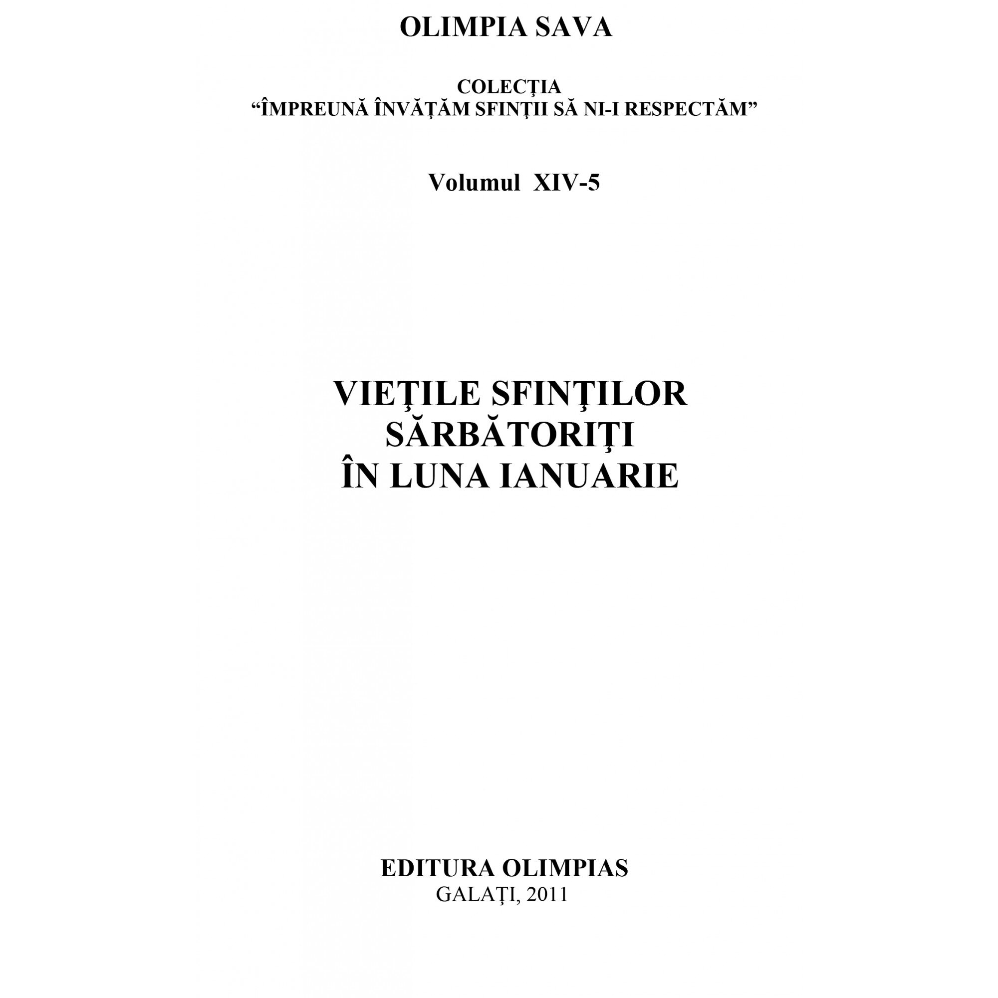 Sfinti sarbatoriti in luna ianuarie - Olimpia Sava