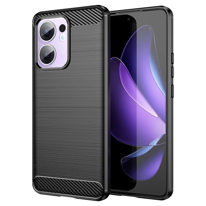 Кейс за Oppo Reno 13F 4G 5G Carbon Liquid Silicone Black