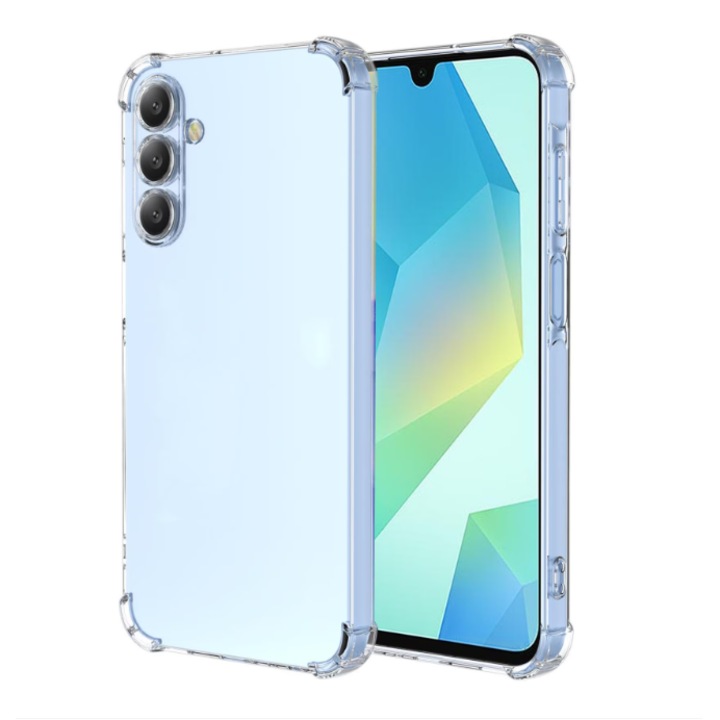 Mat-Tech védőtok kompatibilis a Samsung Galaxy A16 4G / 5G telefonnal, kameravédelem, ütésálló sarkok, precíz kivágások, ütésállóság, átlátszó