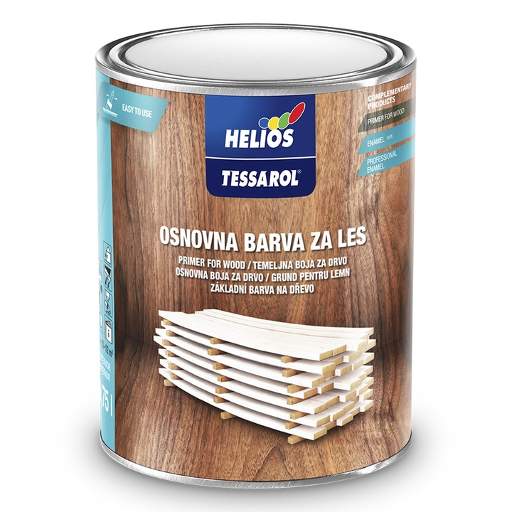 Grund alb pentru protejarea lemnului HELIOS TESSAROL 0.75 L