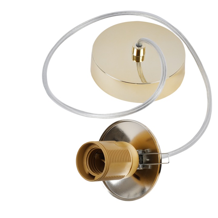 Cablu adaptor, Light Home, E27, 230 V, IP 20, Racord, Universal, Lungime 100 cm, Latime 80 mm, Placi, Aur