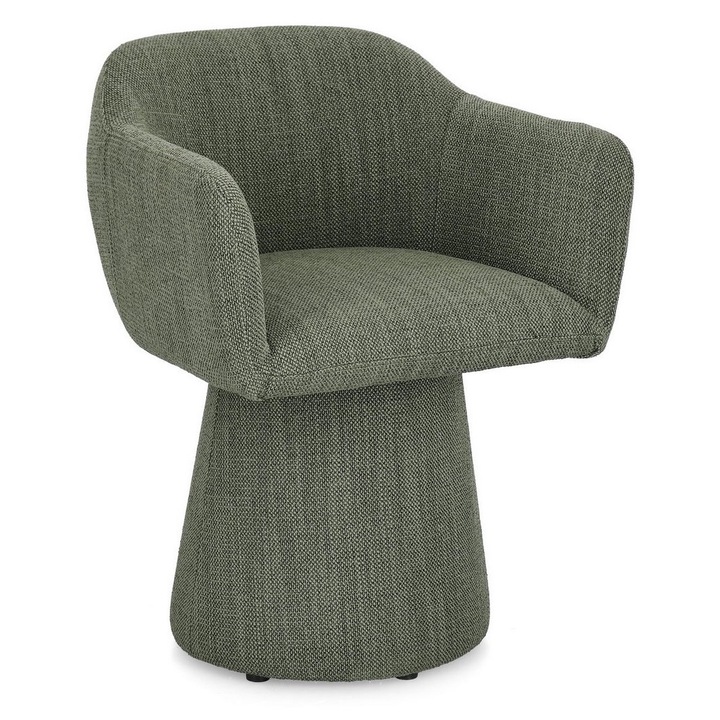 Текстилен въртящ се зелен стол Lottie 59x55x77 см