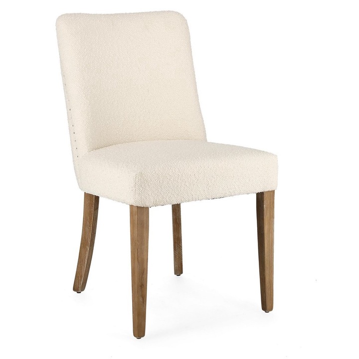 Комплект 2 стола, кафяво дърво, естествен текстил Beatriz 48x57x88 см